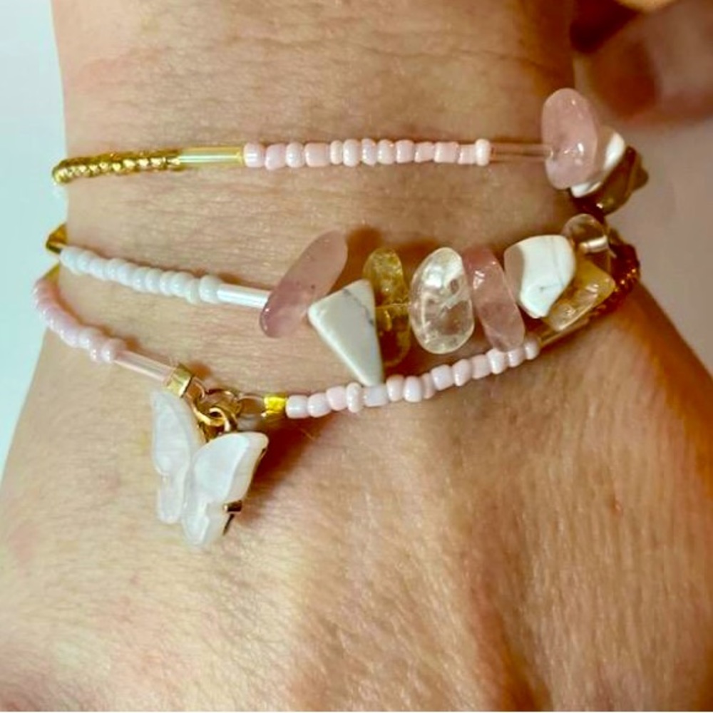 Wrap Sretch Bracelet || Healing Stone, Rose Quartz, Citrine & Turquoise NWT